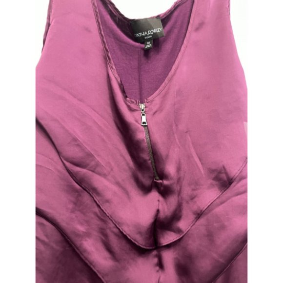 Fabulous Cynthia Rowley Tank Top: Flirty Flutter Design in Plum - Size 3X! - Picture 3 of 6